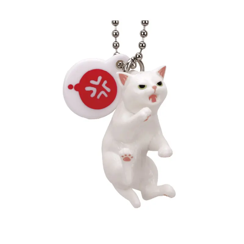 Original Japan Gashapon Figure Anime Cute Mini Pet Animal Angry Kitten Pendant Cat Model Keychain Kawaii Capsule Toys Boys Gift