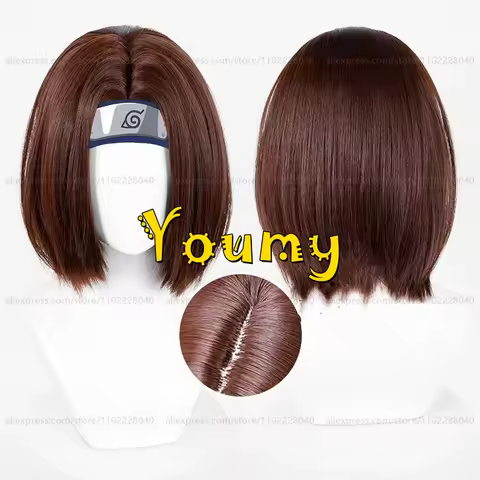 Nohara Rin Wig Women 35cm Short Scalp Brown Wig Cosplay Anime Cosplay Wigs Heat Resistant Synthetic Wigs