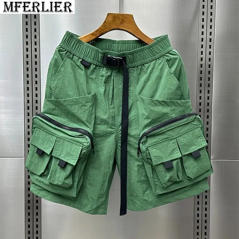 summer men shorts plus size 7XL cargo style pockets zipper fashion cool print high street shorts