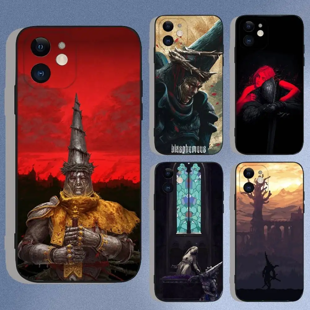 

Game B-Blasphemous Panitent Phone Case For iPhone 16e,16,15,14,13,12,11,XS,XR,X,8,7,Pro,Max,Plus,Mini Silicone Black Funda Shell
