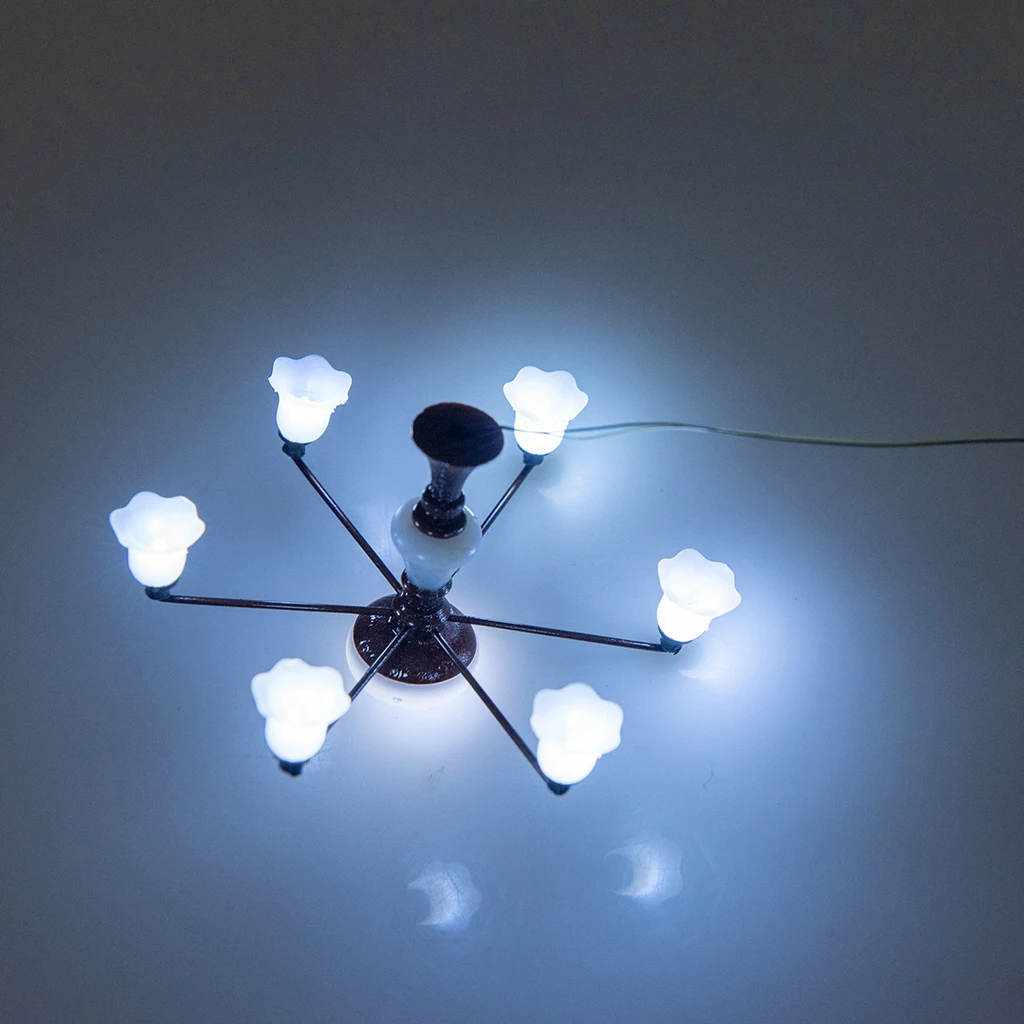 โคมไฟระย้าพลาสติกขนาดเล็กทันสมัย รุ่นไมโครแลนด์สเคป สำหรับตกแต่งบ้านตุ๊กตา ห้องนั่งเล่น