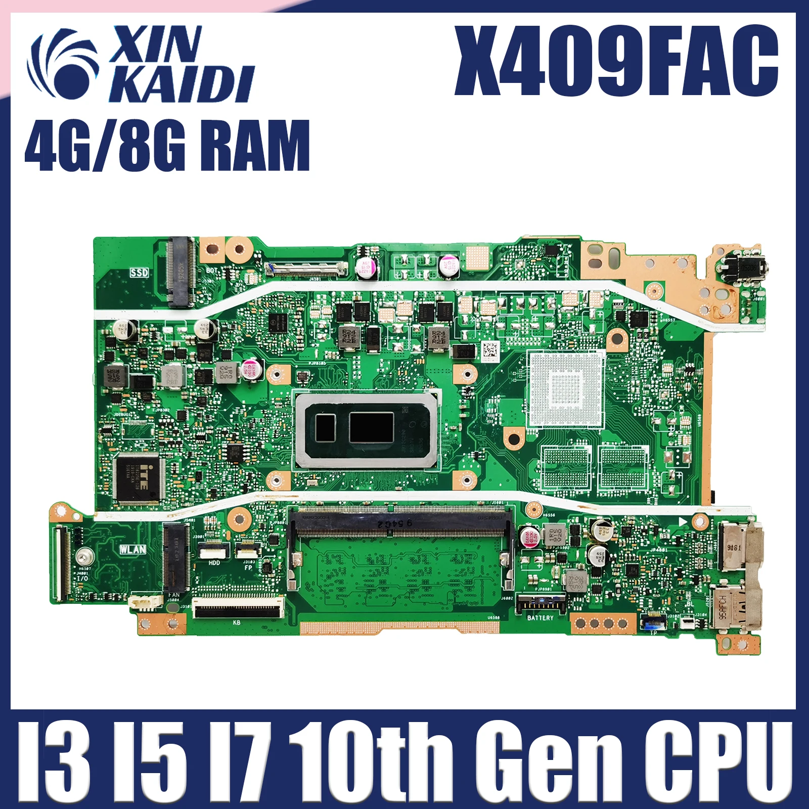 X409FAC Mainboard For ASUS VivoBook X509FAC X415FAC X515FAC X509FA Laptop Motherboard With CPU I3 I5 I7-10th Gen 4G/8G-RAM