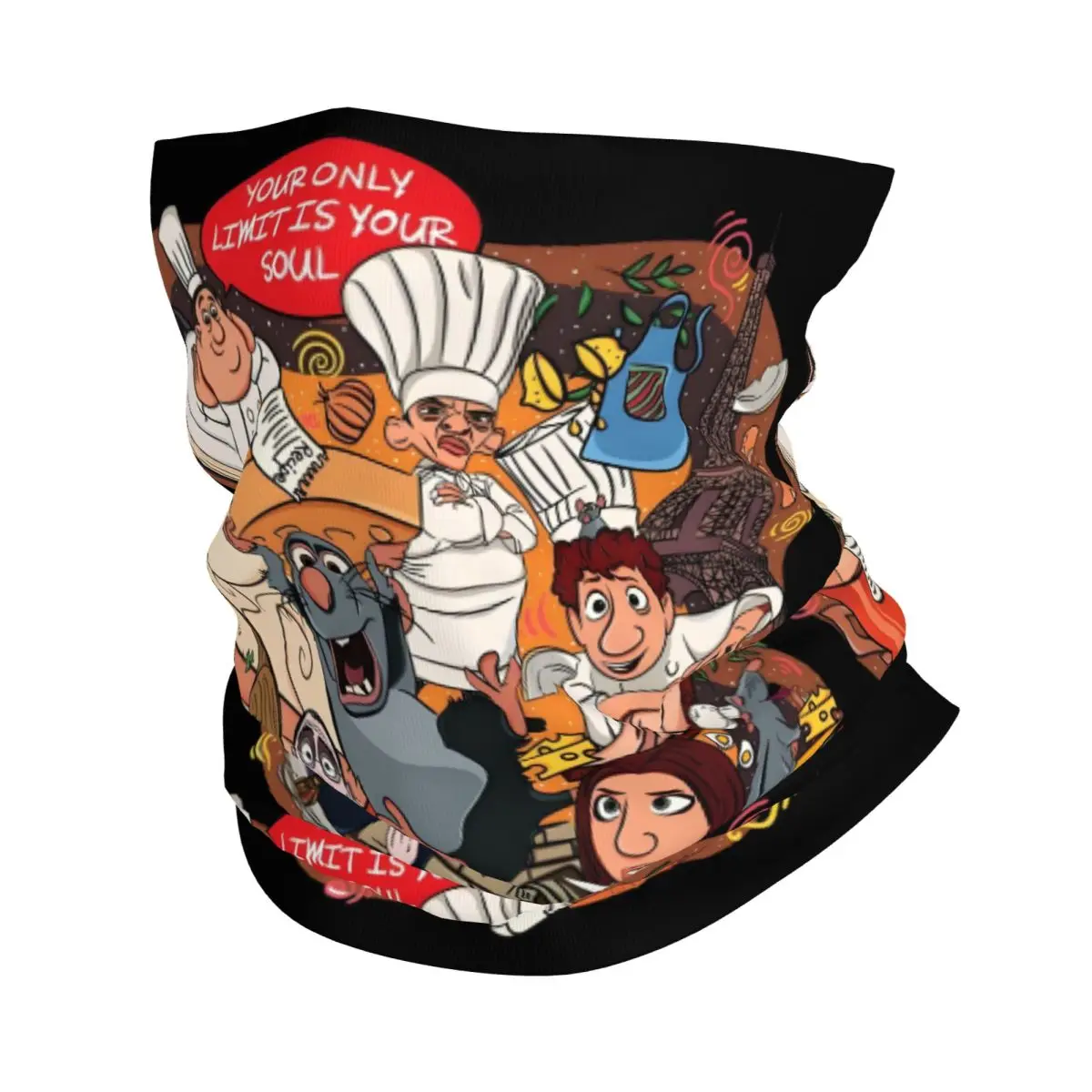 

Зимняя повязка на голову с рисунком Рататуй на заказ, теплая повязка на голову для мужчин и женщин, лыжный охотничий шарф-труба, кавайная пленка, бандана для лица, гетры