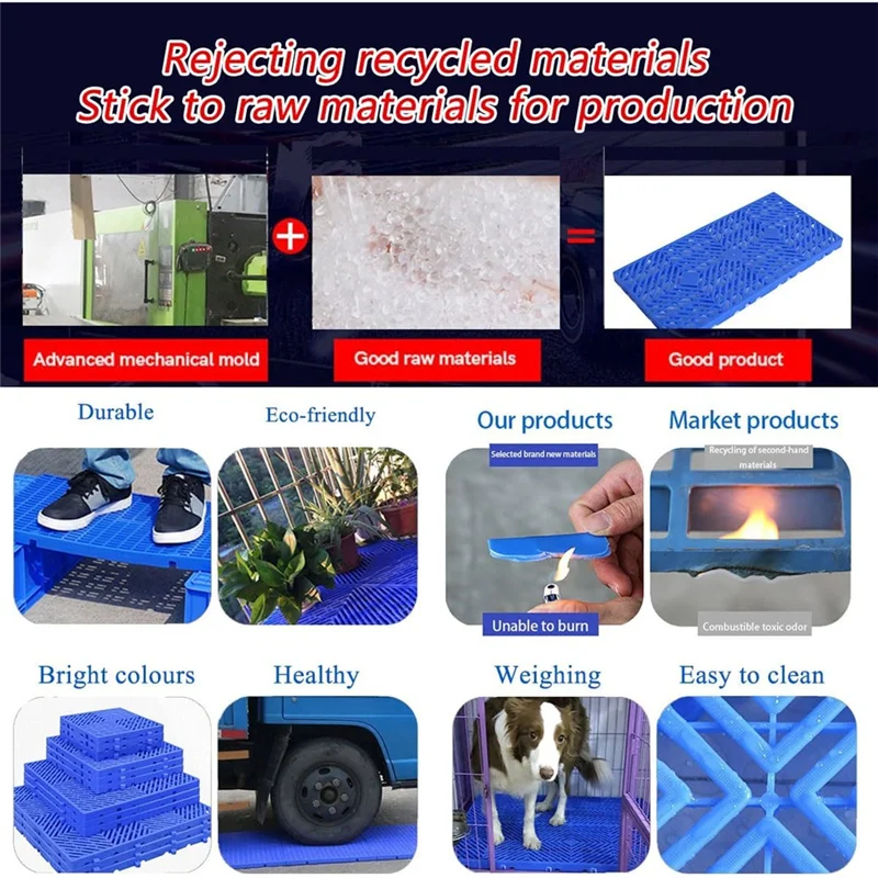 

A95I-Plastic Pallets Breathable Waterproof,Grid Ventilation Pallet, Indoor & Outdoor Storage Grid Pad, Easy To Stack For Etc