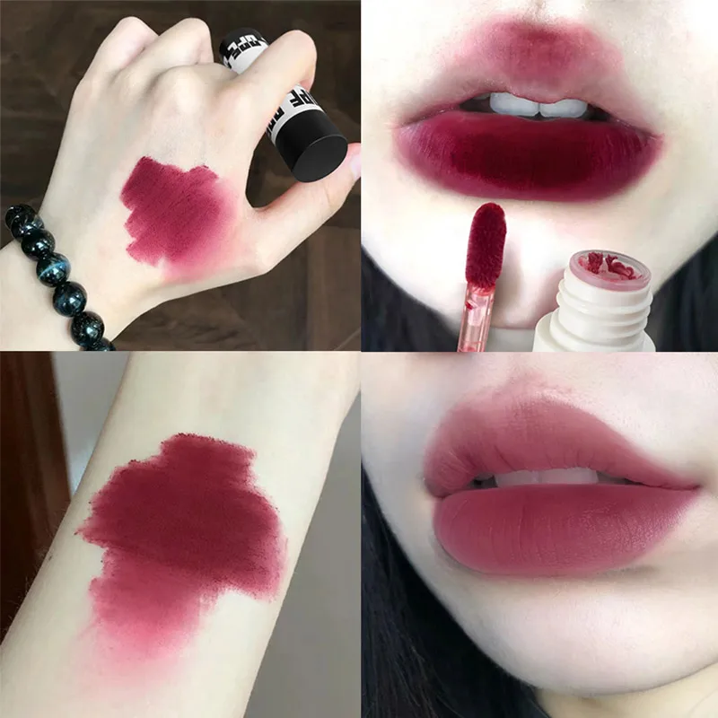 Moisturizing Matte Velvet Lipgloss Waterproof Liquid Lipstick Nude Brown Lip Tint Mud Makeup Latte Coffee Lipglaze Cosmetics