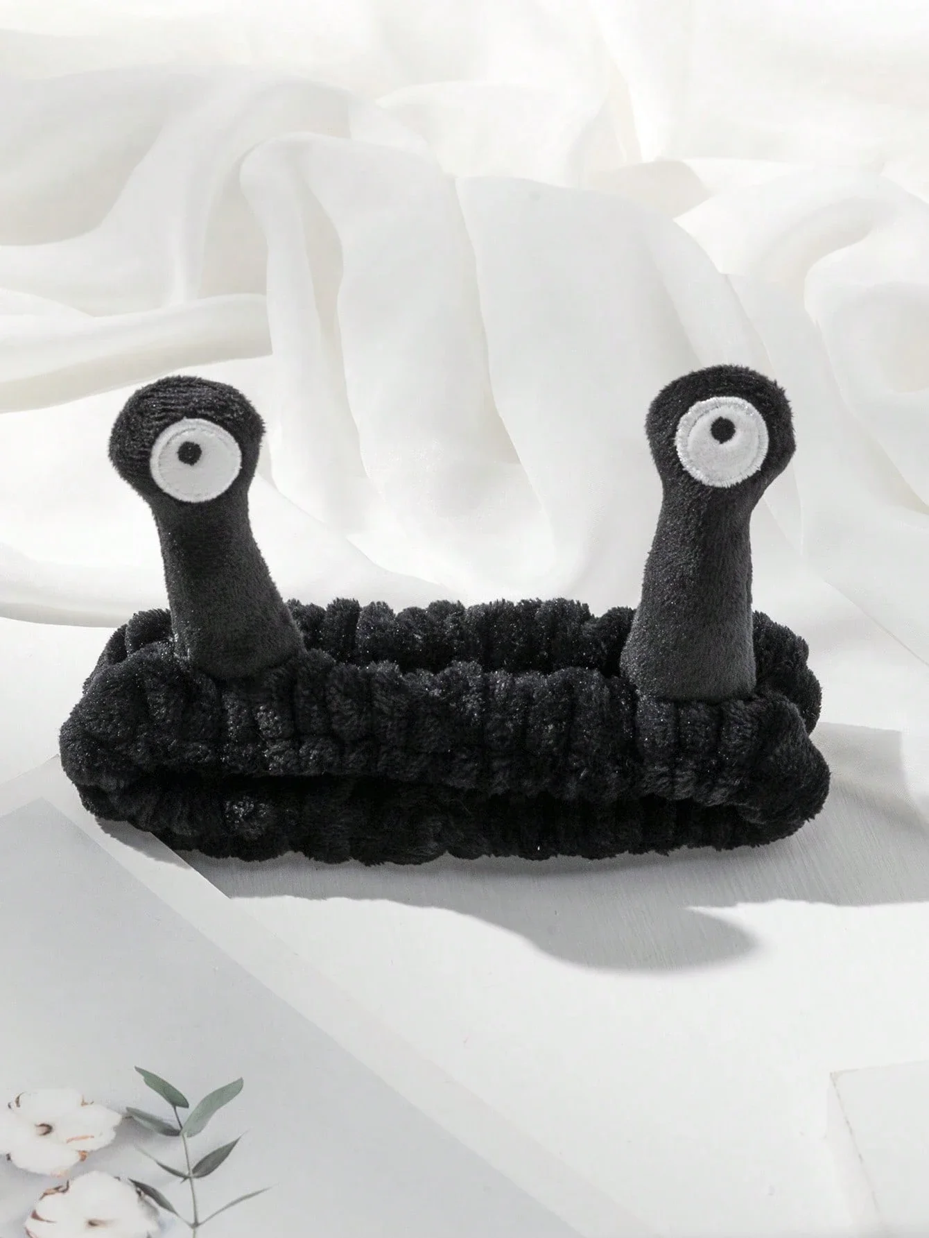 

Повязка для ванной с мультяшным рисунком, 1 шт., милая черная полиэстеровая повязка для макияжа и ухода за лицом, для ванной комнаты, дома, декора, летняя