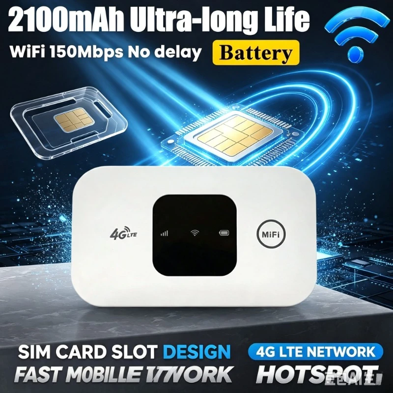 SIM‑Card Operated Network Dongle, Pocket‑sized 4G LTE Router For On‑site Work Continuous WiFi Coverage