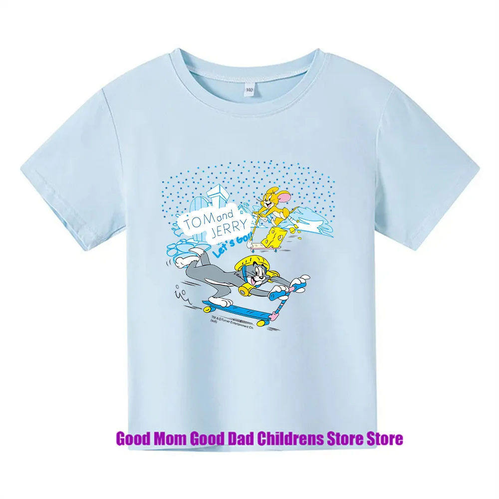 Disney, Cat and Mouse, Tom and Jerry, Comfortable, Anime, Cartoon, T-shirt, Casual, Fashion, Looking Good, Boys, Girls, Summer