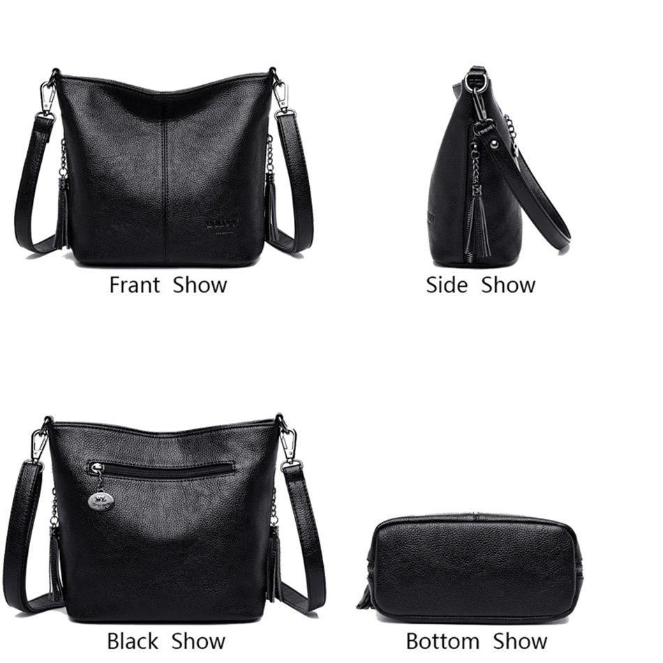 Women Cute Shoulder Bag Leather Waterproof Female Messenger Woman Tote Handbag Bag Simple Solid Color Women Upper Crossbody Bag