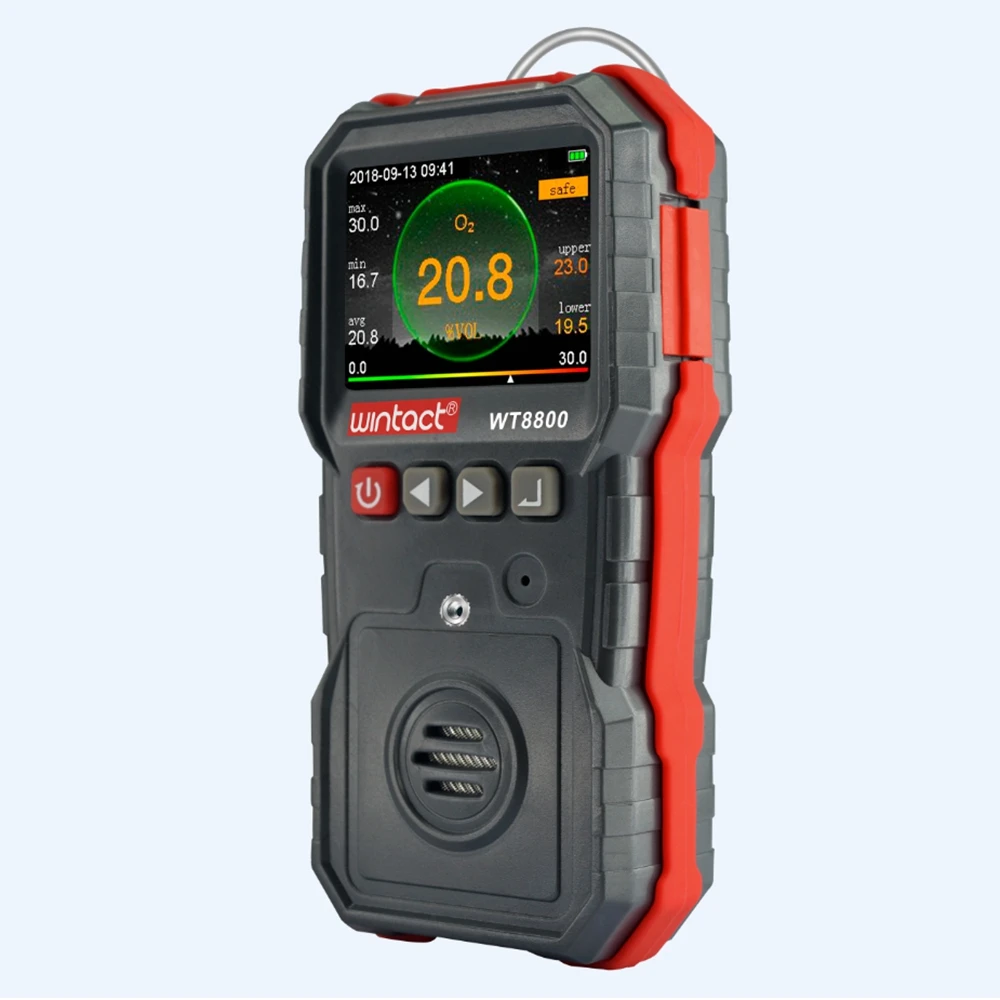 Profesjonalny detektor tlenu 0-30% VOL z kolorowym wyświetlaczem, samochodowy analizator gazu O2, czujnik, alarm dźwiękowy, ładowanie, rejestracja danych.