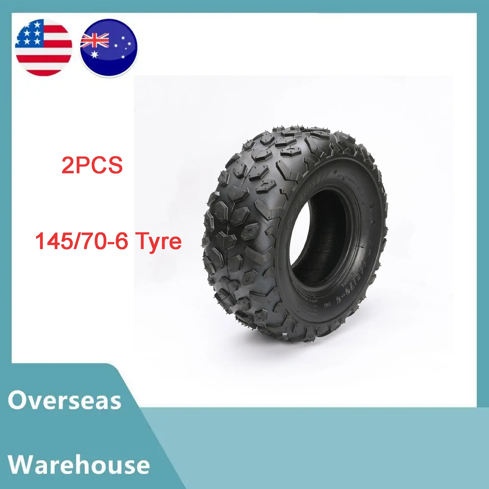 

2PCS 145/70-6 Tyre for Lawn Ride on Mower 145x70-6 6" Tyres Quad Bike Go Kart ATV