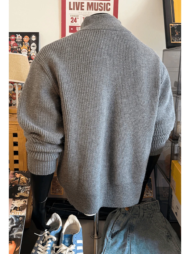 Cárdigan is con Cierre, Cuello Alto, Ropa de Punto para Hombre, Estilo Retro Americano, Primavera-Otoño, Sensación de Alta ...