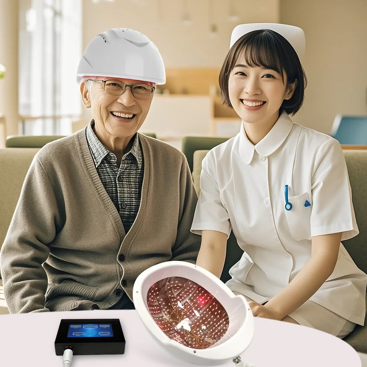 810nm Near Infrared Light Therapy Helmet Photobiomodulation Device for Stress Relief, Brain Stimulation, and Autism Care SUYZEKO