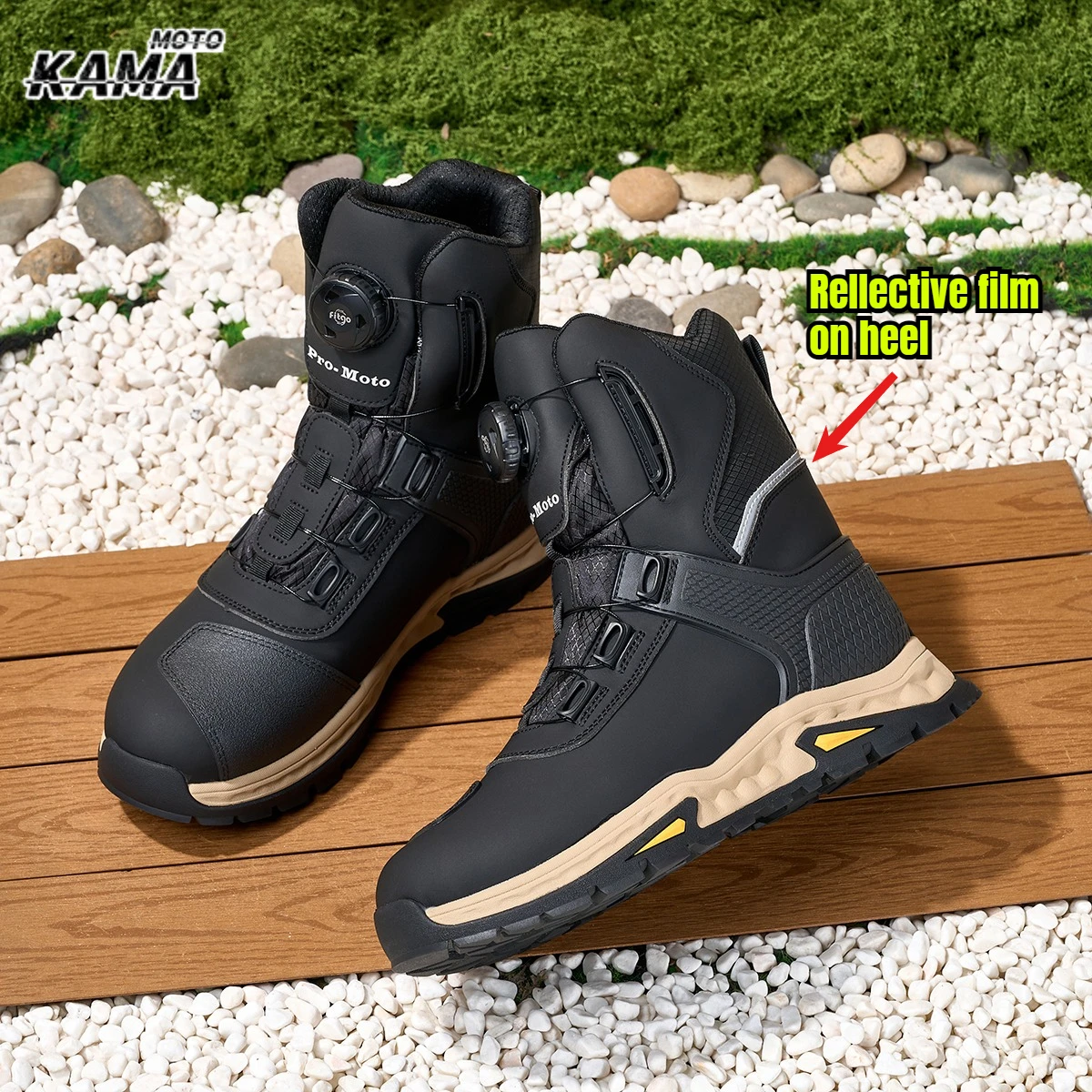 

Motorcyclist Man Motorcycle Shoes Botas Breathable Anti-fall Rider Road Racing Casual Boot Gear Shift Rubber Sole Reflective