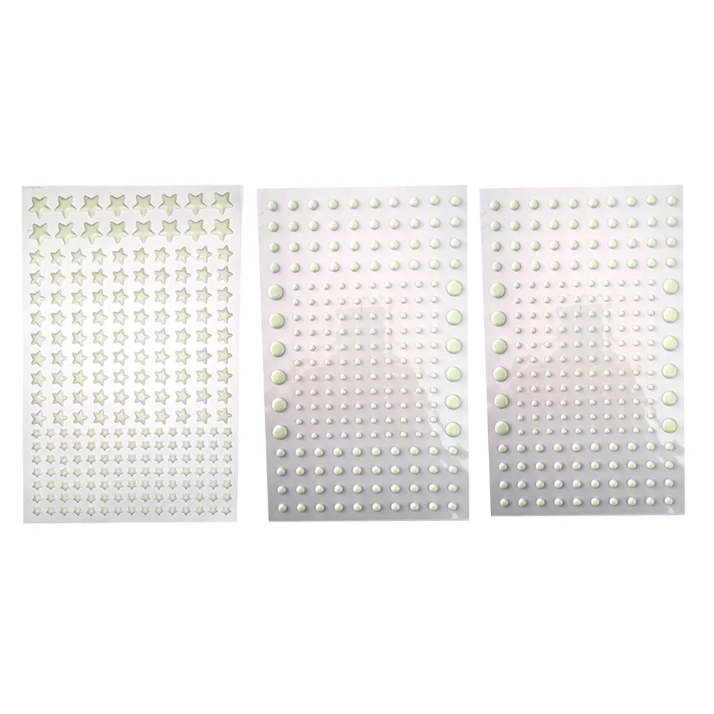 

Luminous Wall Sticker Set for Baby Room Decoration Plastic Stereo Pentagram and Round Star Shapes Light Glow
