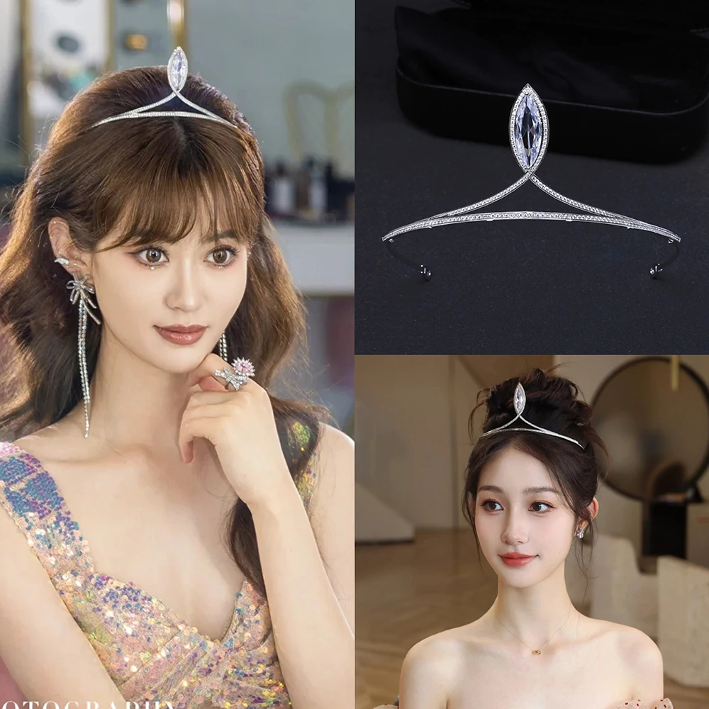 Himstory Bridal Hair Accessories 3A Zircon Crown Arab Style Princess Small Birthday Tiara Diadema Wedding Headband