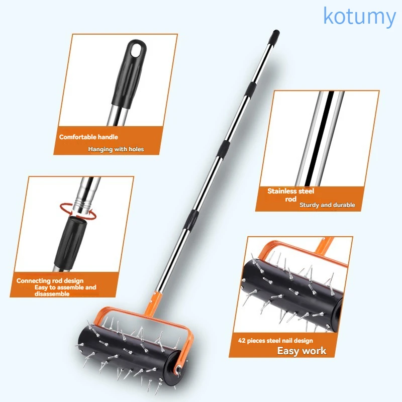 Rolling lawn drilling machine, aerator, aerator, soil loosening device, plowing garden tools