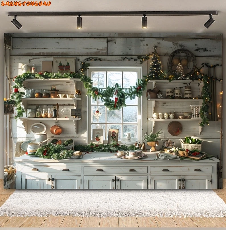 Рождественские фоны для фотографий, домашний дворец, зеленые гигантские часы, рождественская елка, подарок, семейный фон для вечеринки, декор, реквизит для фотостудии