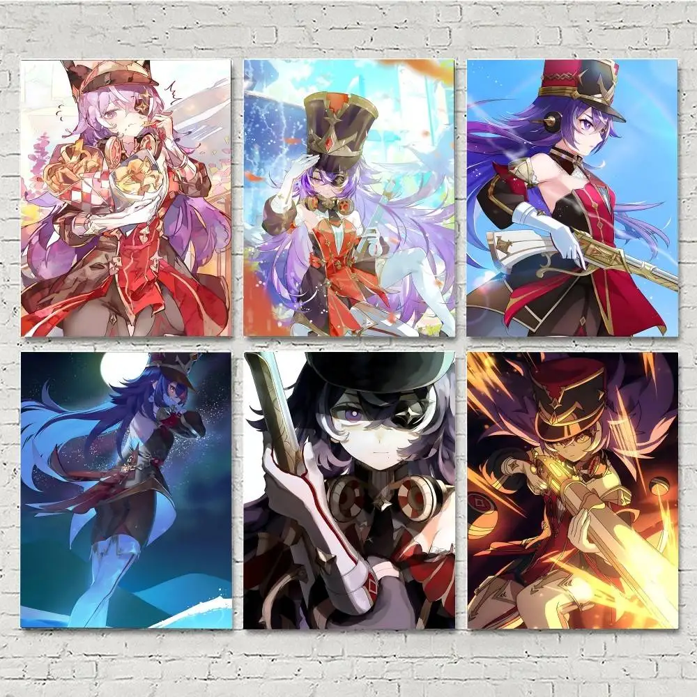Anime-Spiel Genshin Impact Chevreuse Poster, HD-Druck, Vintage-Wandkunst, Dekoration für Zuhause, Arbeitszimmer