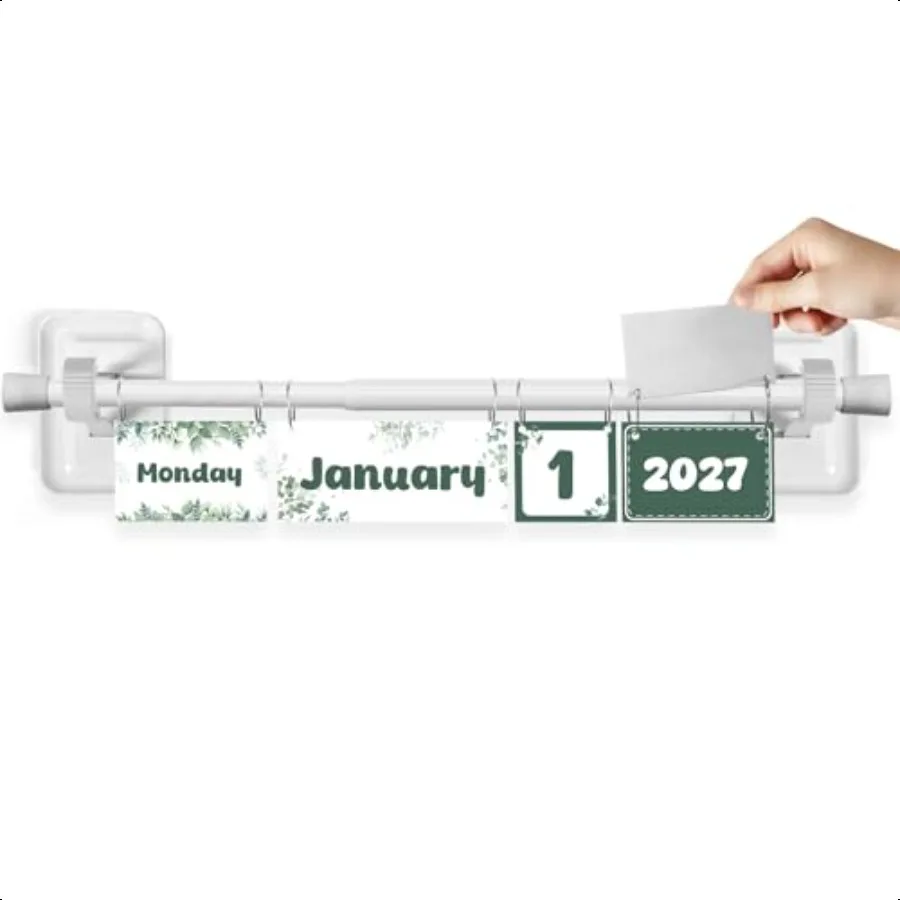 Magnetic Flip Classroom CalendarMovable Flip Calendar Chart for Classroom Calendars Bulletin Board Set with Rod for Board and 5