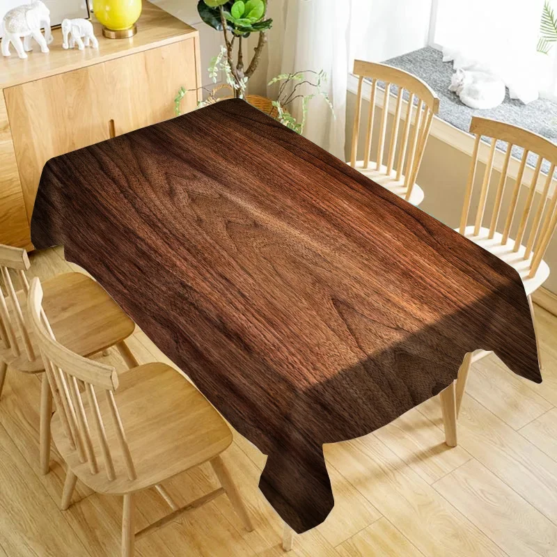 

Элегантная скатерть из темного дерева — прямоугольное покрытие для обеденных и журнальных столиков — идеально подходит для вечеринок у гостиной и домашнего декора