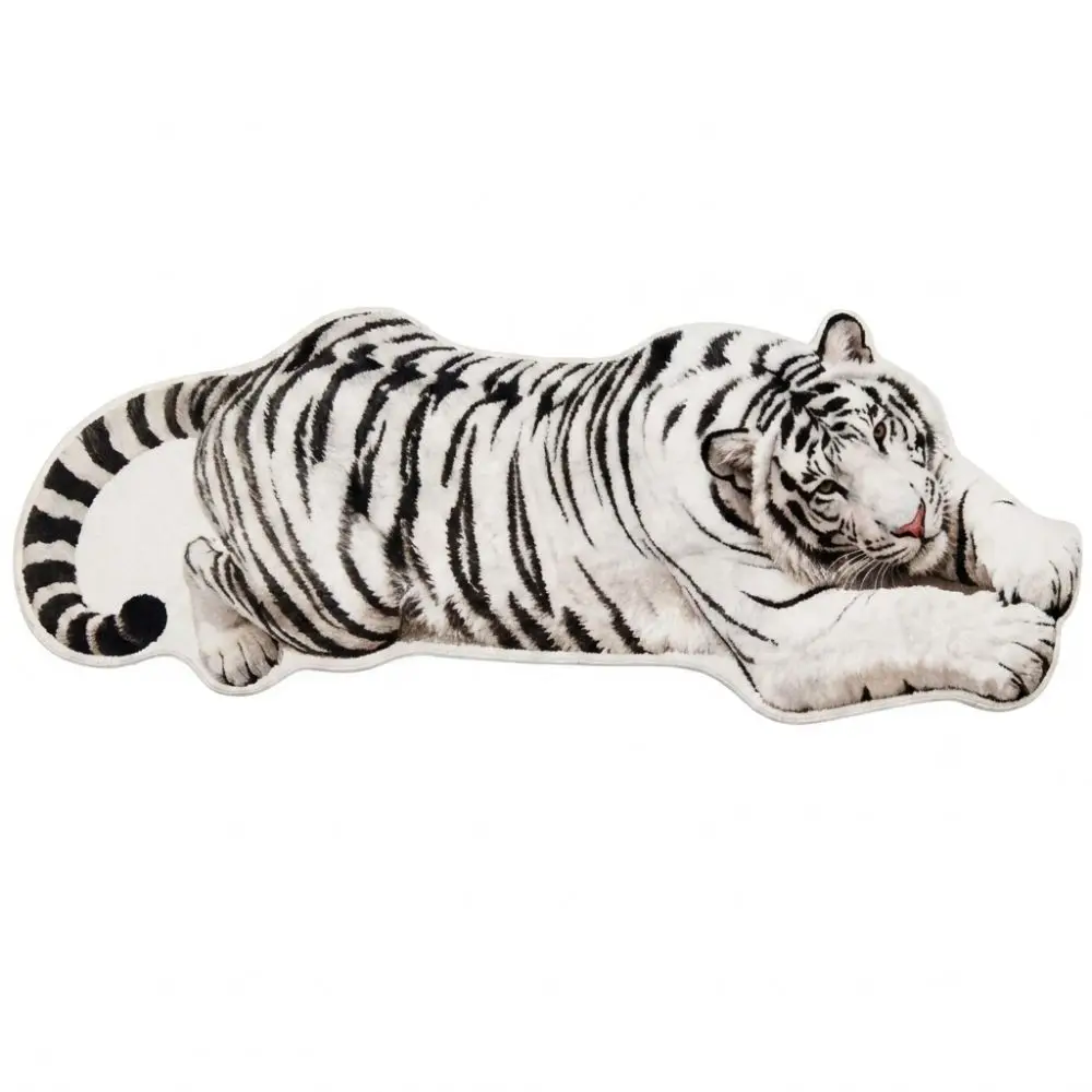 Creativity 2D Flat Tiger Bedroom Carpet Non-slip Water-absorbing Bedside Rug Lifelike Abrasion-resistant Doormat Home Decor