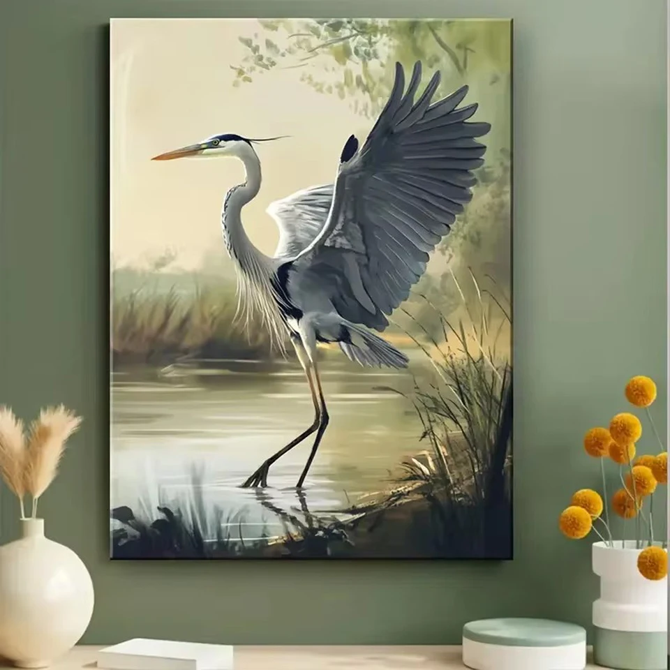 5D Diamond Painting Kit Japanese Koi Fish Red Crowned Crane Full Diamond Art DIY Mosaic Cross Stitch Bedroom Kitchen Home Decor