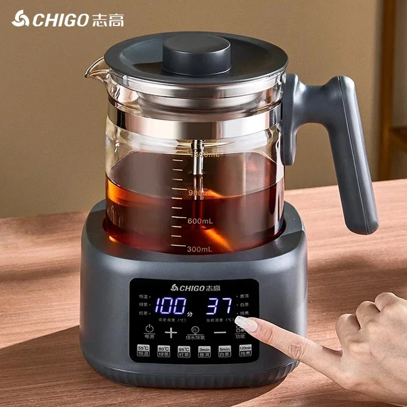 Hervidor eléctrico de vidrio 220V 600W 316, tetera saludable de acero inoxidable de 1,3 L, tetera eléctrica con pulverizador