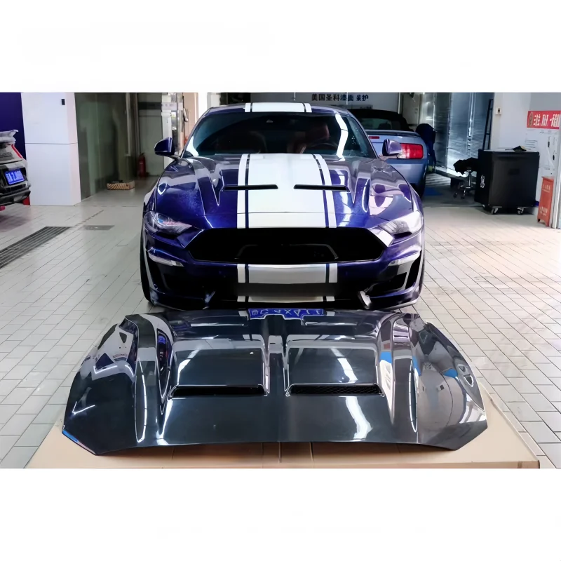 

For Carbon Fiber Engine Hood forFord Mustang Upgrade 14-23 Mustang Upgrade Super Snake Carbon Fiber Engine Hood
