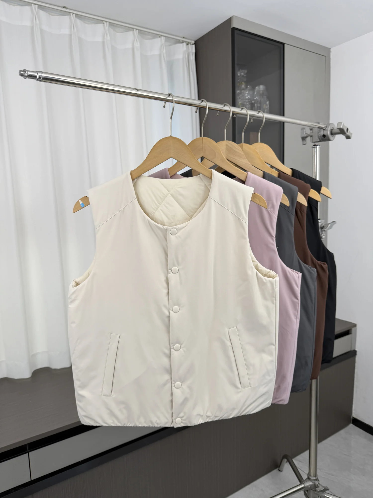 Double-Sided Wearable Warm Woolen Fleece Vest Men's Fashion Urban Style Pure Color Outerwear Autumn Winter Standard Fit Cardigan