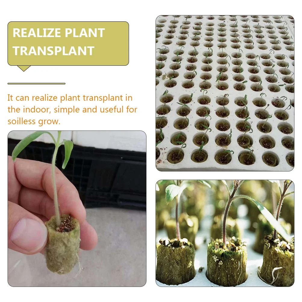 

50pcs Hydroponic Starter Plugs Soilless Grow Cylindrical Plug For Indoor Plant Transplant Fast Growing Air Permeability