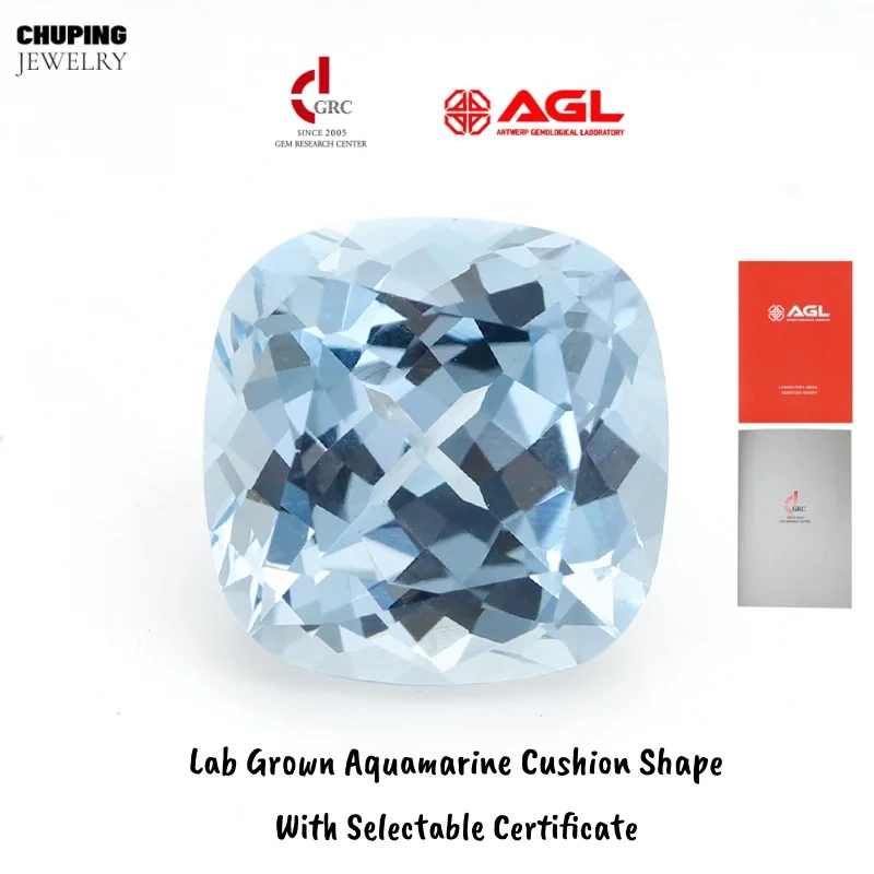 

Lab Grown Sapphire Aquamarine Color Rectangle Cushion Cut For Making Selectable Certificate Ideal For Jewelry Making Or Design
