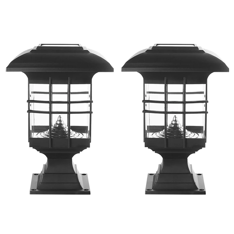 

Hot 2X Solar Post Column Lamp Waterproof Landscape Garden Solar Light LED Outdoor Post Deck Cap Column Fence Lamp
