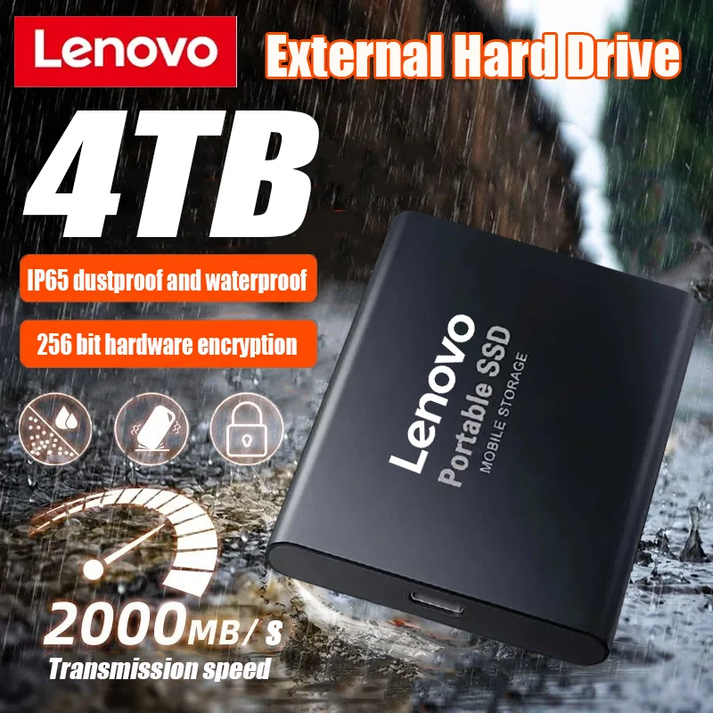 

Lenovo Portable SSD 2 ТБ Высокоскоростной внешний жесткий диск USB 3.1 Type-C Оригинальный жесткий диск 4 ТБ Массовый твердотельный накопитель для ПК/MAC