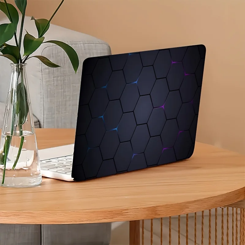 2 Hexagonal Grid Notebook Cover stickers, Scratch Resistant and Waterproof Protective Cover, Suitable for MacBook, HP, Lenovo