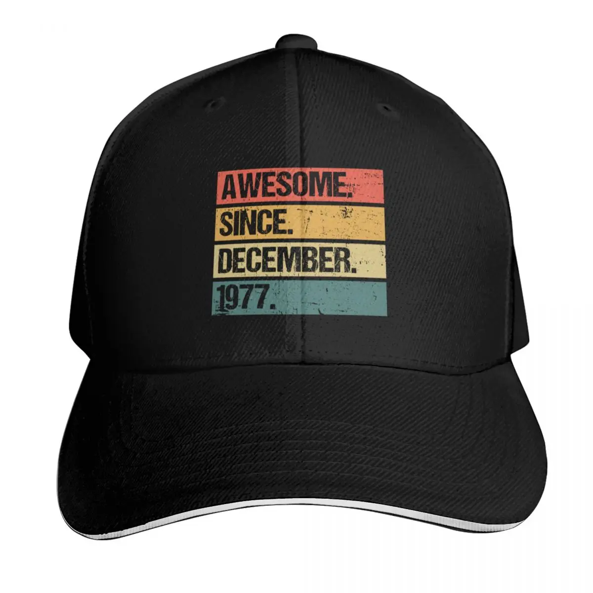 Awesome Since December 1977 Made In 1977 Vintage December 1977 Baseball Cap Mountaineering Fishing cap Woman Men's