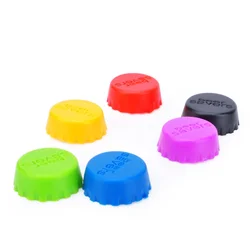 Creative Solid Color Home Bottle Cap Silicone Beer Bottle Stopper Portable Wine Bottles Stopper Home Bar Stopper Accessories