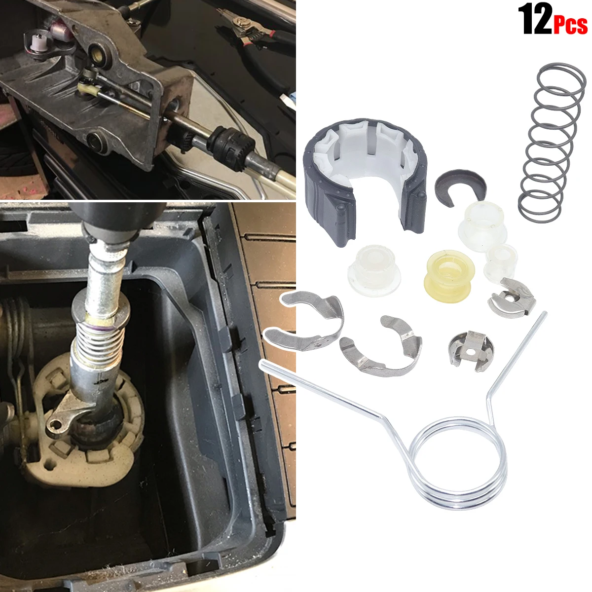 Car Shift Lever Bearing Shell Manual Gearstick Rod Pivot Bushing Spring Repair Kit For VW Bora Jetta Sharan Touran Spare Parts