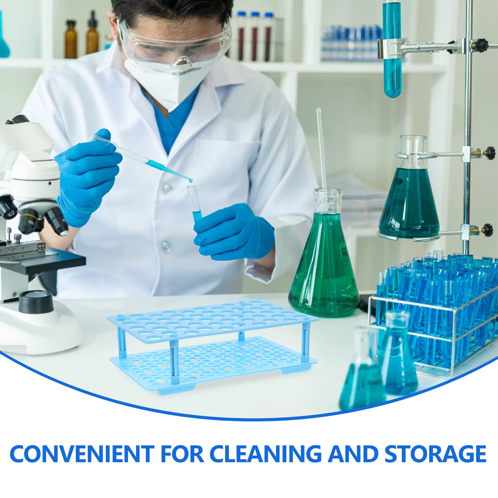 Съемная стойка для центрифужных пробирок с 50 отверстиями для пробирок 10 мл, 15 мл, лабораторный органайзер, стабильная структура, необходимый инструмент, пластиковое хранение