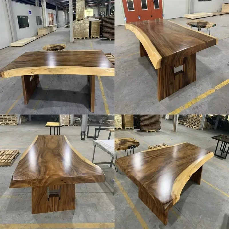 Natural Walnut Solid Wood Whole Board Custom Reception Table High Quality Coffee Table Factory Direct