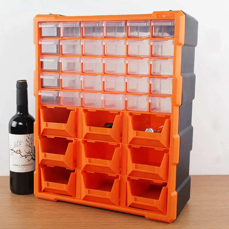 39 Multi-grid Drawer Storage Parts Box Wall-mounted Combination Component Toolbox Screw Cabinet Tool Box Plastic Tool Case