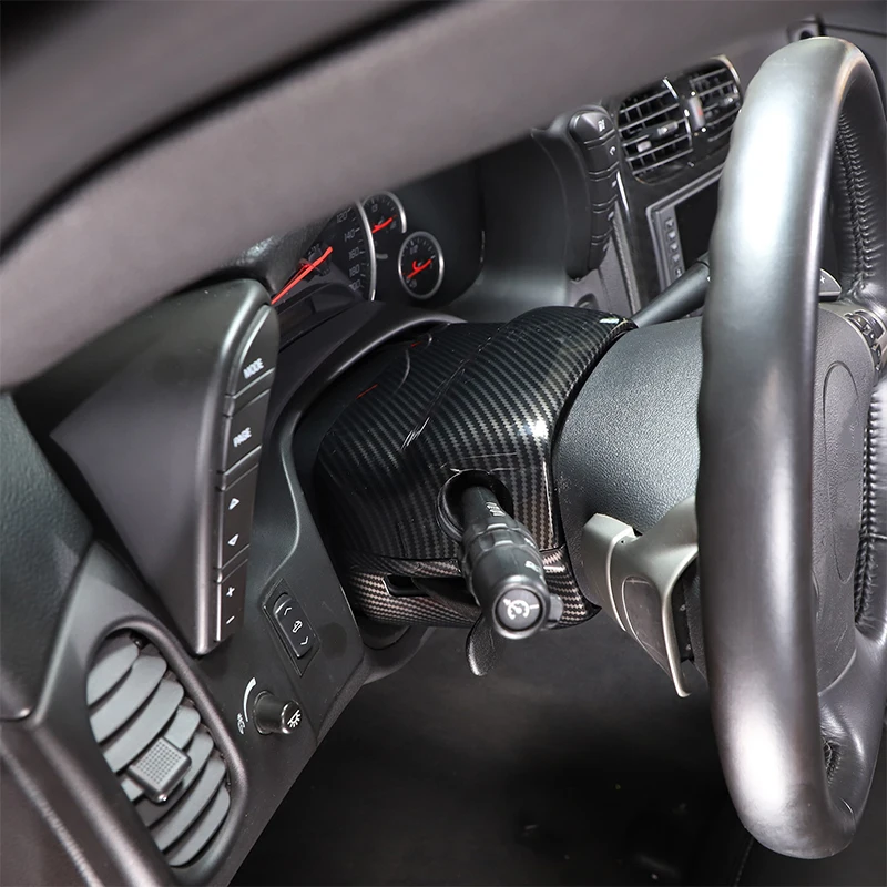 cheya ABS Carbon Fiber Car Window Glass Lift Center Console Gear Panel Frame Gearbox Head Cover for Chevrolet Corvette C6 05-13