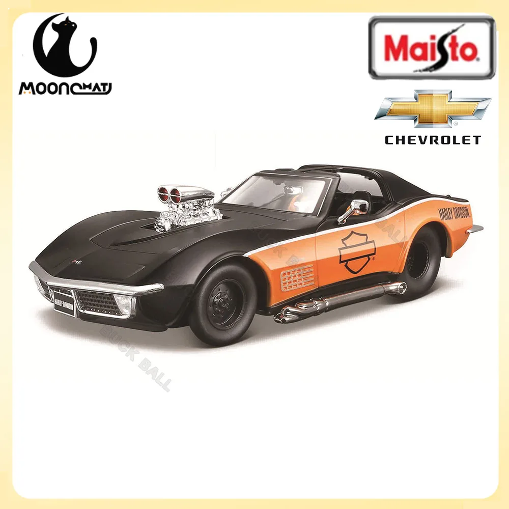 1:24 Maisto Chevrolet 1970corvette Model Zinc Alloy Car Chevrolet Die Cast Retro Sports Car Collection Luxury Vehicle Toy Gift