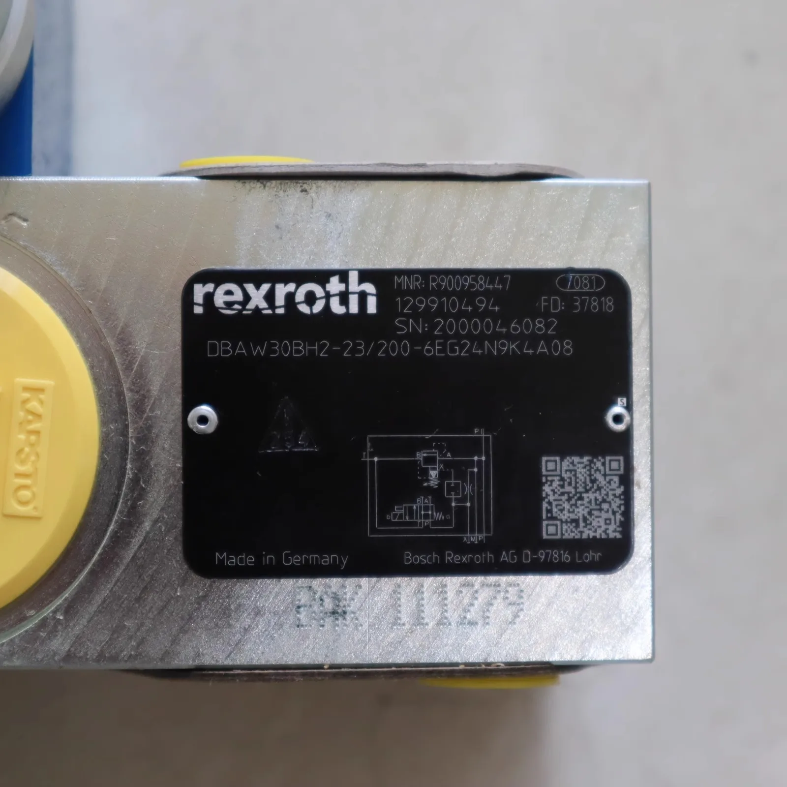 

DBAW30BH2-20/200-6EG24N9K4A08 Rexroth REXROTH Hydraulic Valve