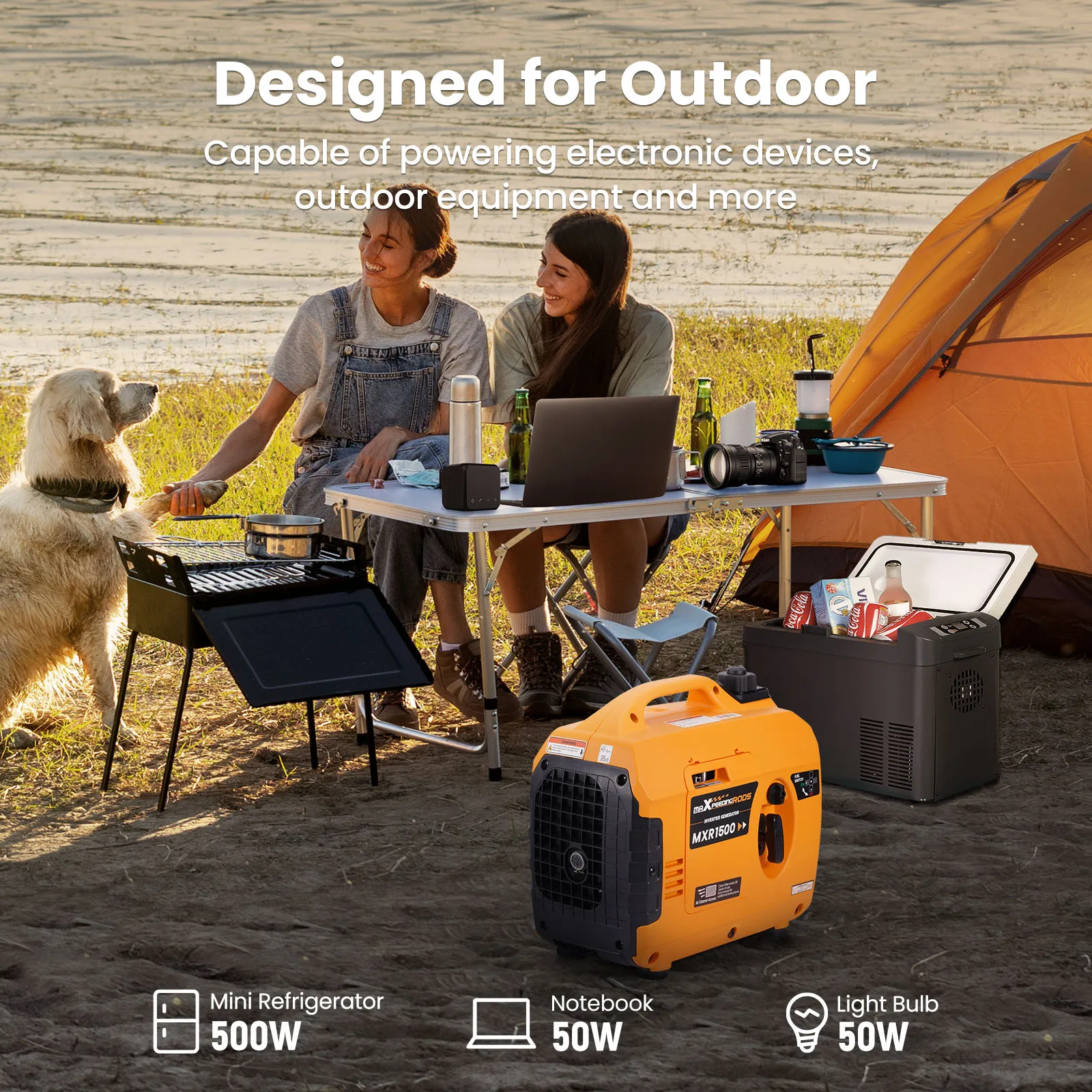 1200W Portable Inverter Generator Super Quiet Perfect Alternator for Outdoor Camping, Outdoor Party