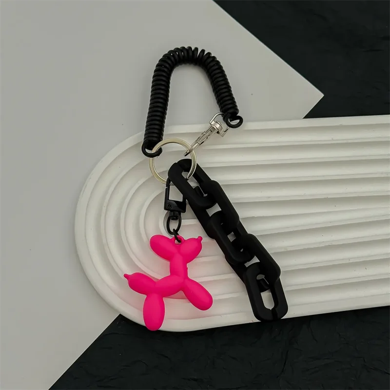 Y2K Balloon Dog Keychain Models for Girls Sweet Ins Style Balloon Dog Phone Chain Key Buckle Accessories Bag Pendant Toys New