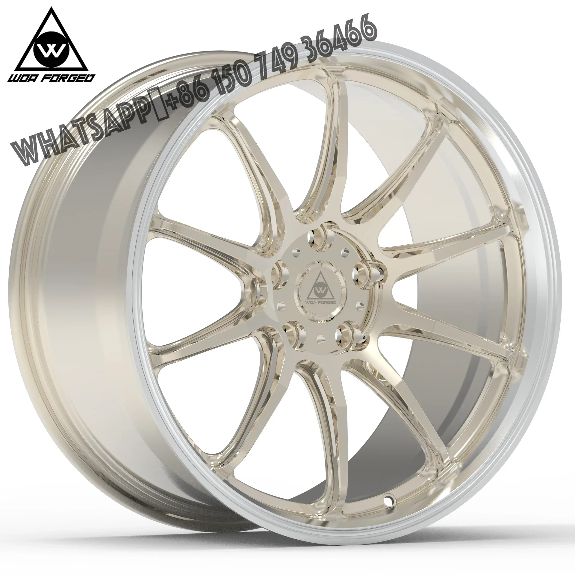 

WOAFORGED 5x112 5x120 5x114.3 Forged Wheels Luxury Customize Frozen Gold Bright Design 18 19 20 21 22 Inch Aluminum Lightweight