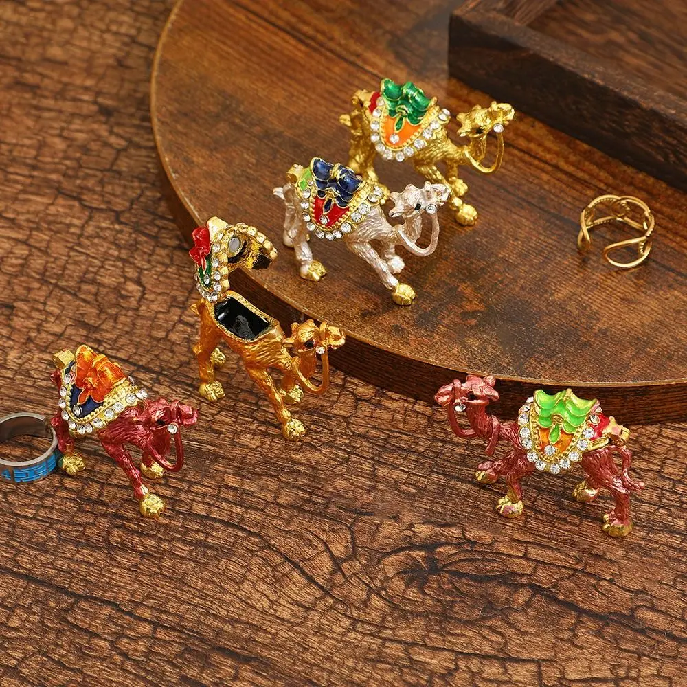 Creative Ethnic Camel Jewelry Box Exquisite Handmade Desktop Camel Figurine Luxury Animal Trinket Box Living Room