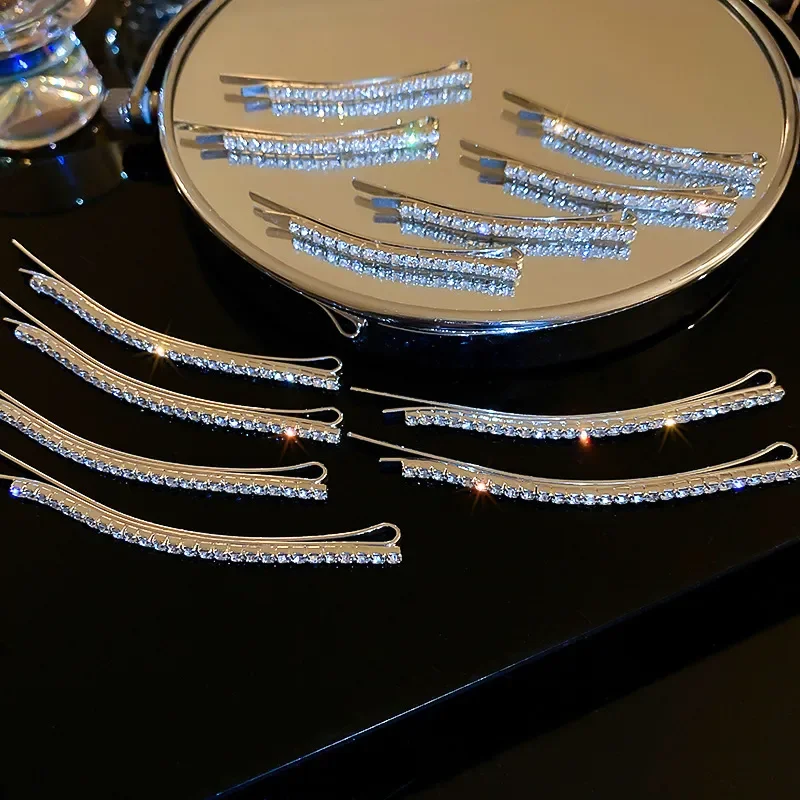 2026 Super Flash Diamond-Encrusted Side Bangs Hairpin Korean Versatile Four-Piece One-Word Clip Internet Celebrity Hair view 4