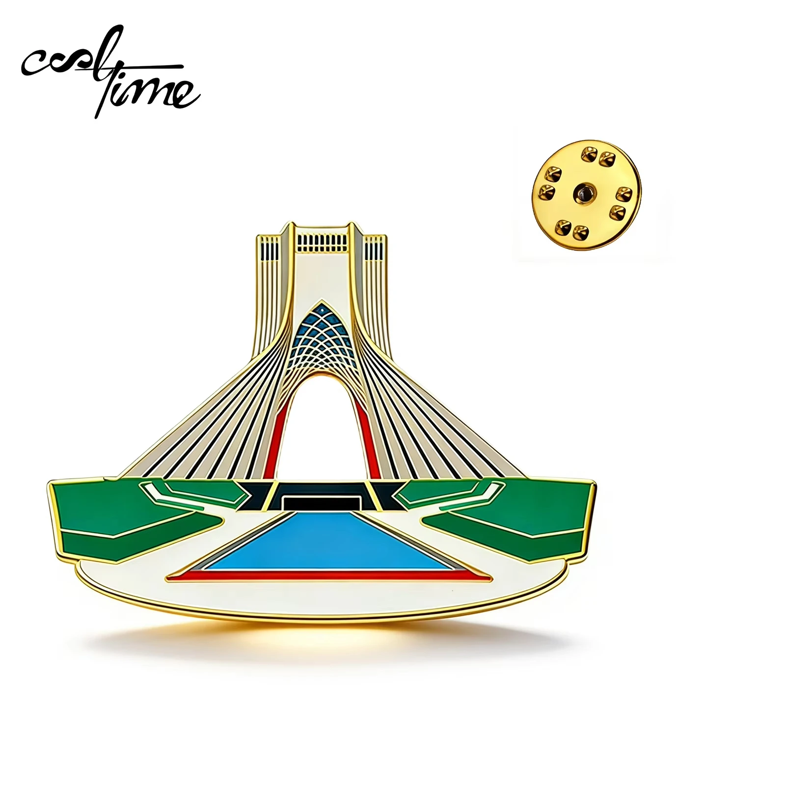 CoolTime Historische Iran-Flagge Anstecknadel Persisches Reich Karte Brosche Löwe & Sonne Flagge Sammlerstück Pin mit Kaspischer See Persischer Golf – Detail 6